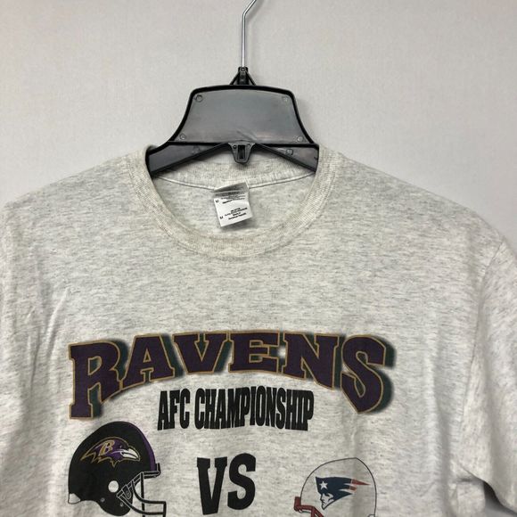 2012 NFL AFC Championship Ravens Patriots T-Shirt Tee Size Medium B187 -29C - Picture 10 of 12
